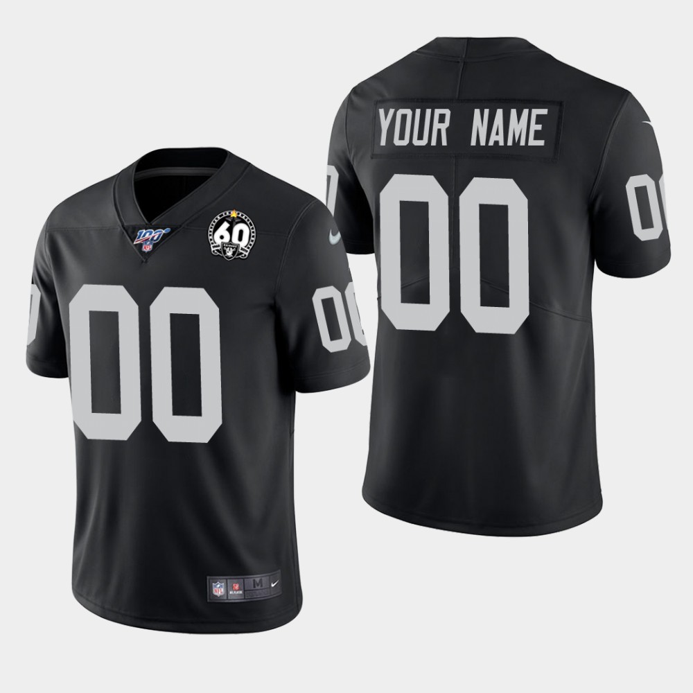 Youth Las Vegas Raiders Customized Black 100th Season With 60 Patch Vapor Untouchable Stitched NFL Jersey